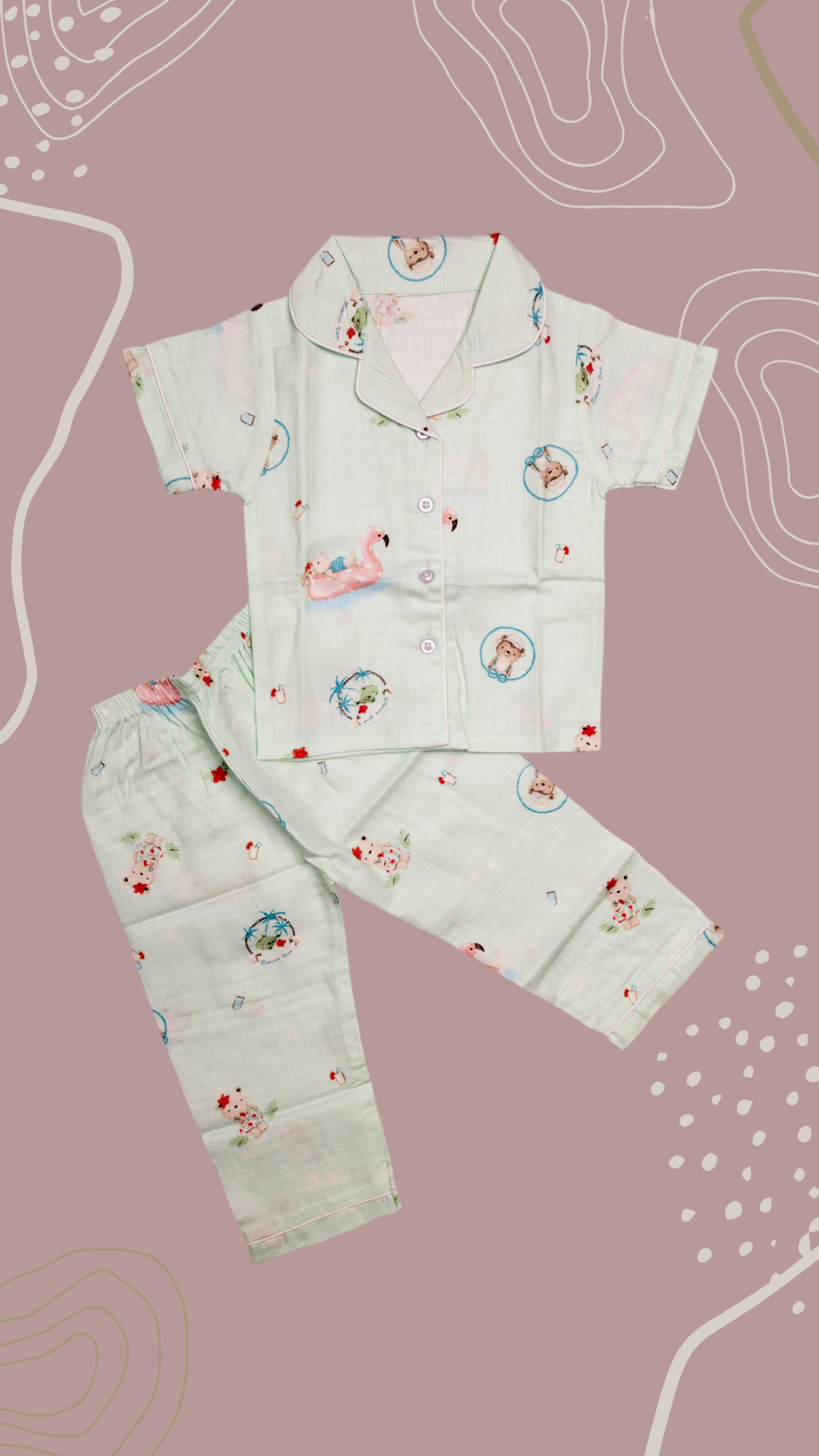 Muslin cotton baby pajama set